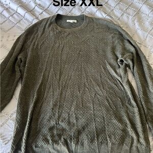 Men's Textured Knit Crewneck Sweater - Olive